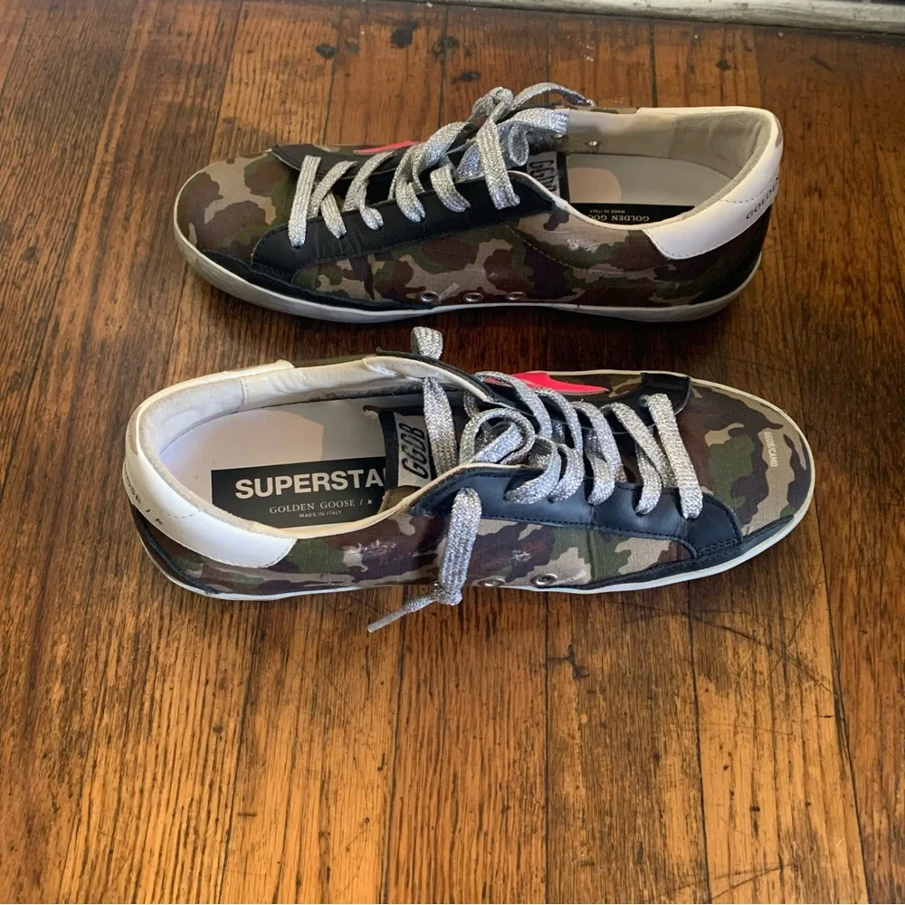 Golden Goose Camouflage Superstar Sneakers Size 39 - Picture 5 of 7